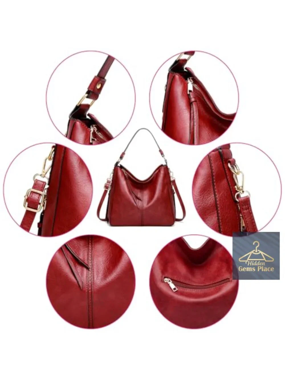 Soft Vegan Leather Tote Purse & Wallet Set with Detachable Crossbody Strap